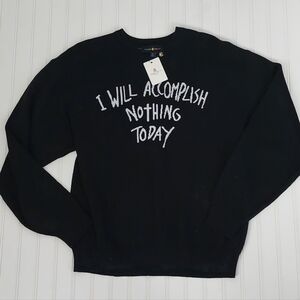 Teddy Fresh Black Crewneck Sweater with Bold Statement